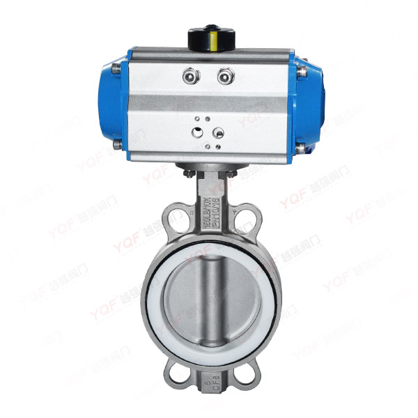 Pneumatic all-stainless steel wafer butterfly valve