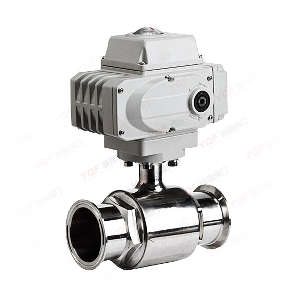 Electric sanitary quick-installation ball valve