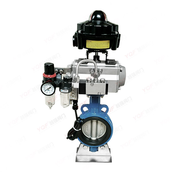 Equipped with explosion-proof three-piece pneumatic wafer butterfly valve