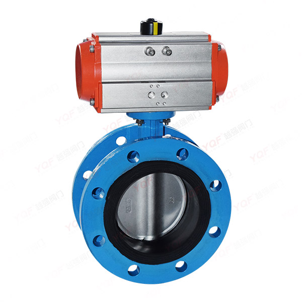 Pneumatic flanged butterfly valve