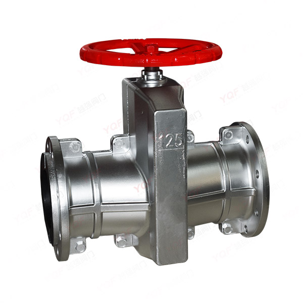 Rubber-lined hose pinch valve