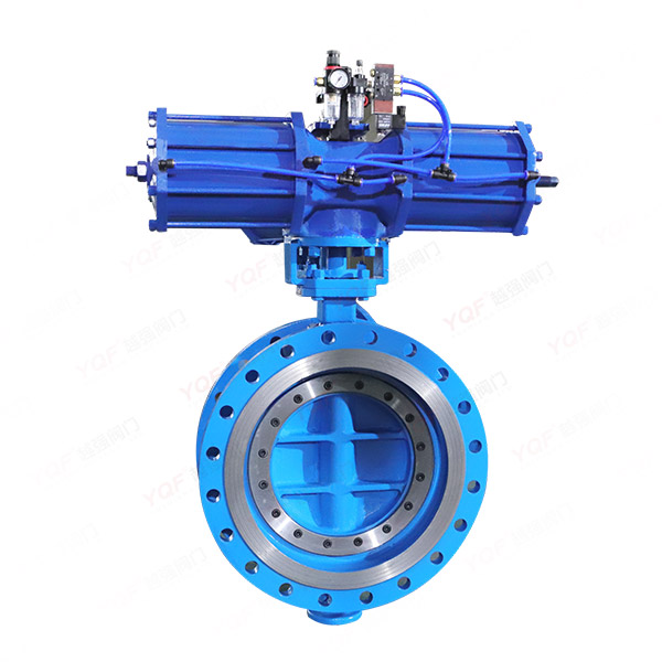 Pneumatic flanged butterfly valve