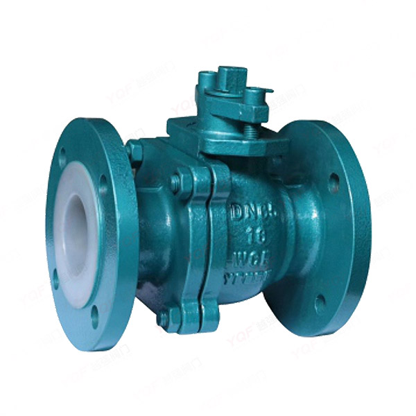 Fluorine-lined flange ball valve